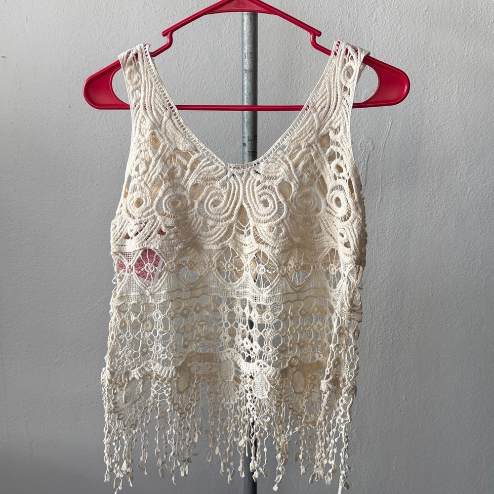 Vintage Boho Hippie Western Knit Top Size 10 - Picture 4 of 4